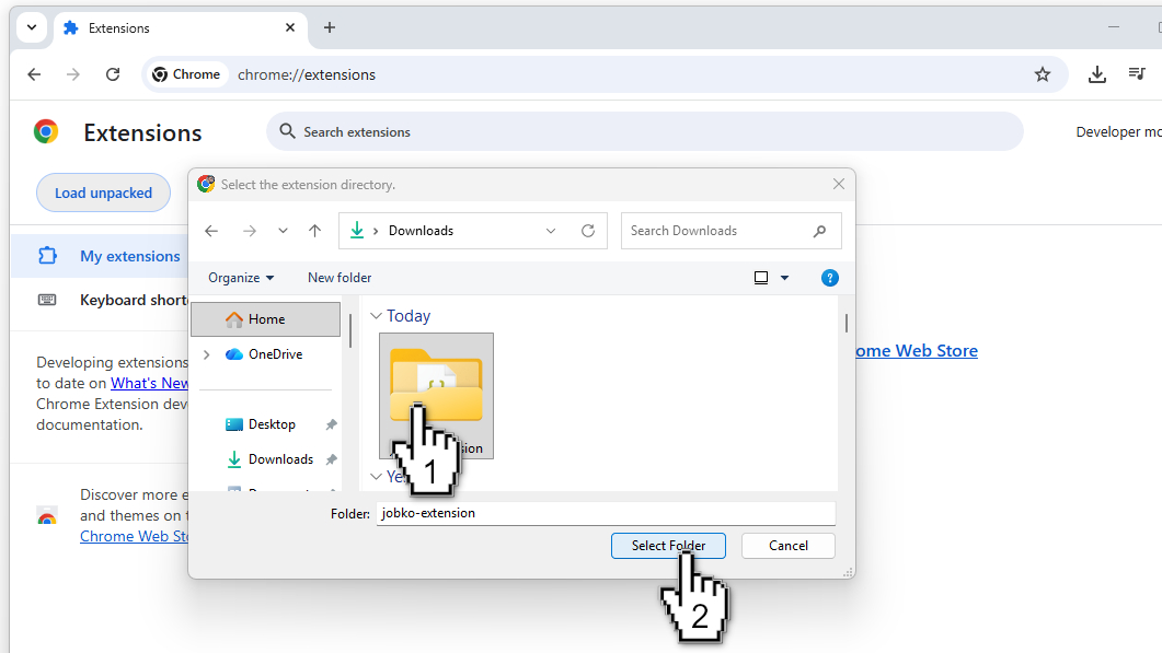 Step 4: Select folder